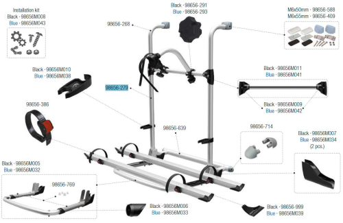 Fiamma Tragestruktur unten passend für Carry Bike Pro / Pro E-Bike / Hymer / PRO Autotrail - Fiamma Ersatzteilnummer 98656-279 - Ersatzteile Fahrzeug