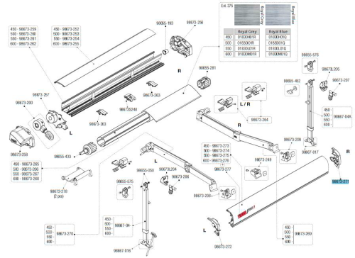 Fiamma Verschluss Frontblende (rechts)  - Ersatzteile Zelte & Markisen