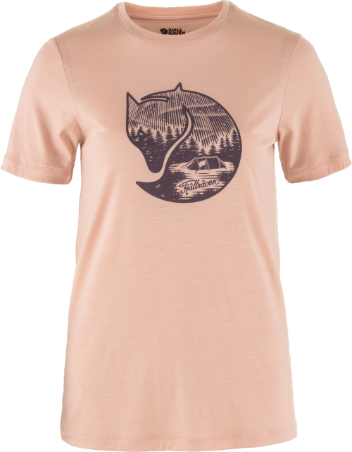 Fjällräven Abisko Wool Fox Damen T-Shirt rosa L - Damenshirts, -blusen & -pullover