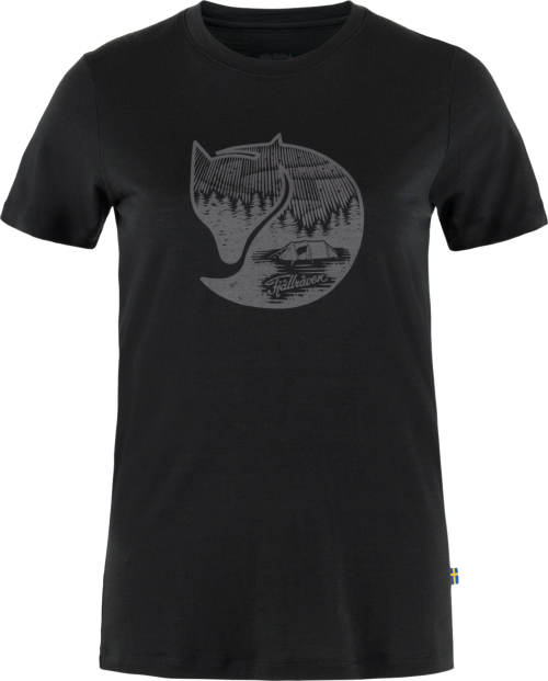 Fjällräven Abisko Wool Fox Damen T-Shirt schwarz L - Damenshirts, -blusen & -pullover