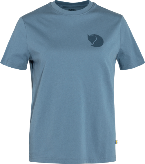 Fjällräven Fox Boxy Logo Tee Damenshirt blau S - Damenshirts, -blusen & -pullover