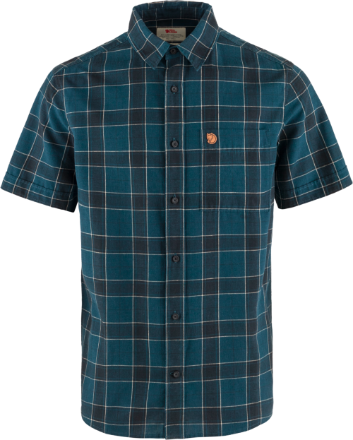 Fjällräven Övik Travel  Herren Kurzarmhemd dunkelblau M - Herrenshirts, -hemden & -pullover