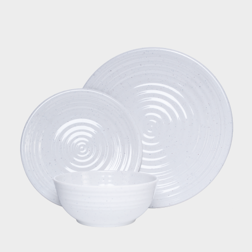 Flamefield NanoPlate Geschirrset 12-teilig Granite Pearl - Kunststoff und Melamin Geschirr-Sets