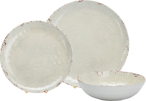 Flamefield Rustic Pearl Set Geschirrset 12-teilig - Kunststoff und Melamin Geschirr-Sets