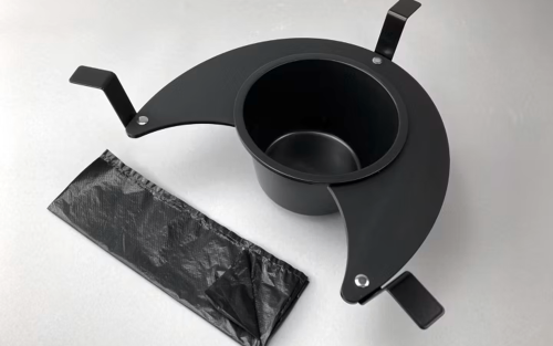 Flexaport Trenntoiletten-Einsatz Set passend für Tecma Silence Plus 2G schwarz/matt Acryl mit 50 Tüten geruchsdicht inkl. Folienschweißgerät 15 cm - Trenntoiletten