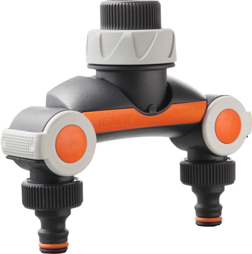 G.F. 2-Wege-Wasserhahnanschluss mit Durchflussregulierung - Gartengeräte