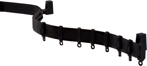 GARDINIA Flexline Vorhangschiene flexibel inkl. Montageträger / Endkappen / Gleiter 350 cm schwarz - Scharniere, Beschläge & Möbelzubehör