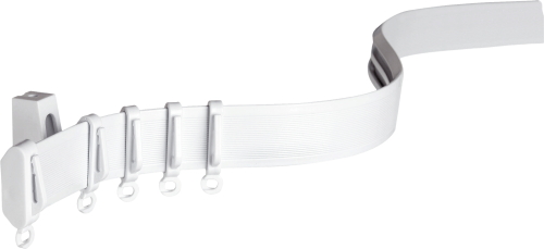 GARDINIA Flexline Vorhangschiene flexibel inkl. Montageträger / Endkappen / Gleiter 350 cm weiß - Scharniere, Beschläge & Möbelzubehör