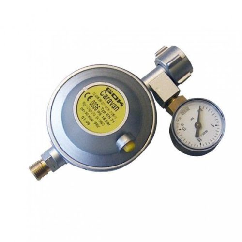 GOK Caramatic BasicOne Niederdruckregler 30 mbar mit Manometer 1,2 kg/h - Camping-Gasdruckregler