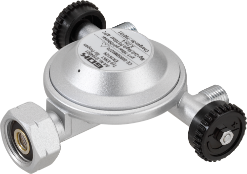 GOK Kombi Niederdruckregler Typ EN61 mit 2 Abgängen 1 kg/h 50 mbar - Camping-Gasdruckregler