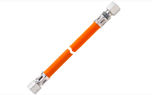 GOK Mitteldruckschlauchleitung Gas Überwurfmutter G 1/4 LH auf RV8 Kunststoff 750 mm - Gas-Verlängerungsschläuche