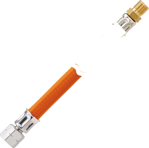 GOK Mitteldruckschlauchleitung Kunststoff Gas Überwurfmutter G 1/4 LH auf Außengewinde G 1/4 LH 3000 mm - Gas-Verlängerungsschläuche