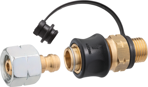 GOK Steckkupplung SKU-QR PS5bar  G1/4 LH-KN x SKU und Steckn. STN x G1/4 LH-UEM SV - Gasadapter und -kupplung