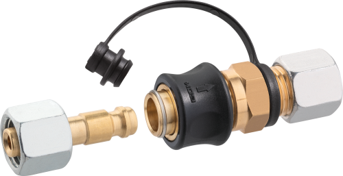 GOK Steckkupplung SKU-QR PS5bar RVS8 x SKU und Steckn. STN x RST8 ML+DL aufgez. SV - Gasadapter und -kupplung