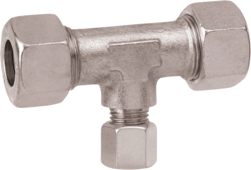 GOK T-Reduzierverschraubung 10 x 8 x 10 mm Typ TR mit Überwurfmutter Typ M und Schneidring Typ D - Verschraubungen