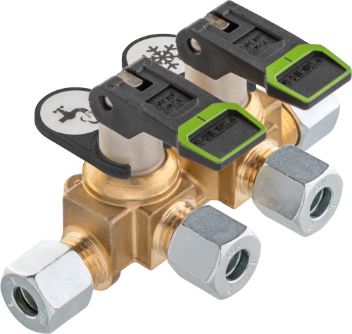 GOK Verteilerblock kurz KSV-AB2 PS16bar RVS10 x 2xRVS8 x RVS10 ML+DL SV - Gasadapter und -kupplung