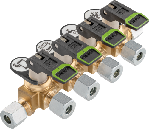 GOK Verteilerblock kurz KSV-AB4 PS16bar RVS8 x 4xRVS8 x RVS8 ML+DL SV - Gasadapter und -kupplung