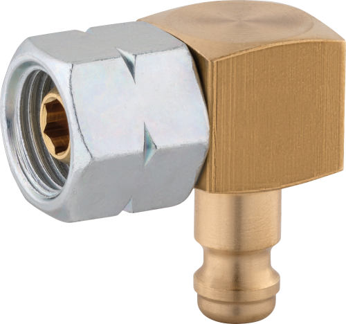 GOK Zübehör Steckkupplung Typ SKU-QR zum Verbinden von Schlauchleitungen mit mobilen Gasgeräten Stecknippel STN x G 1/4 LH-ÜM 90° - Gasadapter und -kupplung