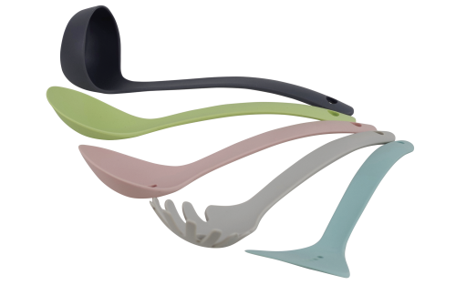 Gimex Küchenhelfer Stapelset  5 teilig pastellbunt - Kochbesteck