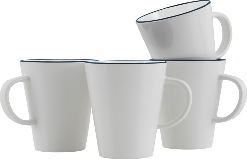 Gimex Linea Line Henkelbecher 350 ml 4 Stück blau - Becher & Tassen