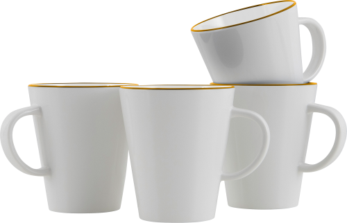 Gimex Linea Line Henkelbecher 350 ml 4 Stück gold - Becher & Tassen