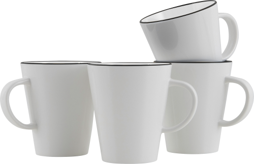 Gimex Linea Line Henkelbecher 350 ml 4 Stück schwarz - Becher & Tassen