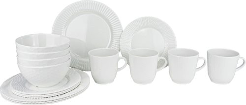 Gimex Royal Geschirr-Set 16-tlg. edelweiss  für 4 Personen - Kunststoff und Melamin Geschirr-Sets