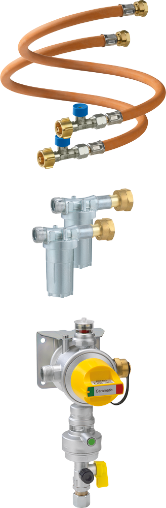 Gok Caramatic DriveTwo Set 30 mbar für zwei Gasfalschen vertikal - Gasdruckregler Fahrzeug