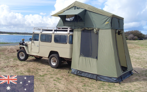 Gordigear Dachzelt Tanami Plus 180 mit Vorzelt grün 180 x 320 cm für 4 Personen - Klappdachzelte