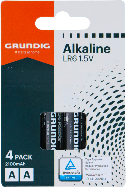 Grundig Alkaline Batterie Mignon AA LR6 1,5 V / 2100 mAh 4-er Pack - Kleinbatterien