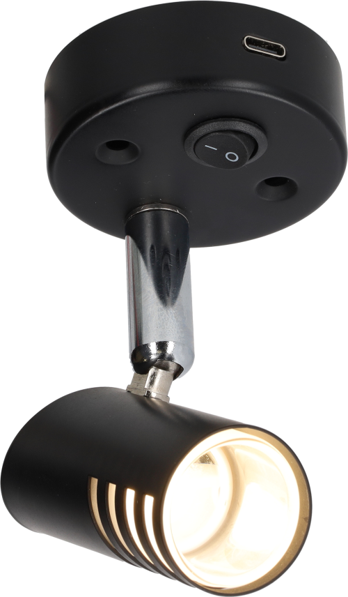 HABA Sao LED Leuchte schwarz 1,4 W mit integriertem USB-C-Anschluss und Kippschalter - LED Campingleuchten