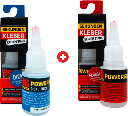 HG Power Glue Sekundenkleber Set 2-teilig dick und flüssig je 20 g - Klebstoffe & Dichtmittel