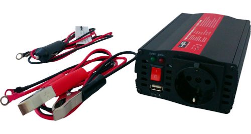 HP Spannungswandler 12 V auf 230 V  mit Batterieklemmen und 12 V - Stecker 300 - 600 W - Wechselrichter & Spannungswandler von HP Autozubehör