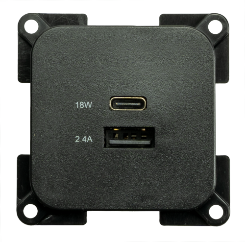 Haba Ladegerät Einbau Steckdose C-Line dual USB-A und USB-C 10-24 Volt - 12 / 24 V Einbausteckdosen