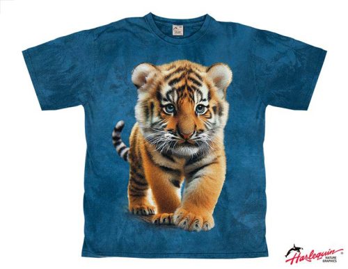 Harlequin Baby Tiger Kinder T-Shirt dunkelblau 104 - Kinder T-Shirts & -hemden