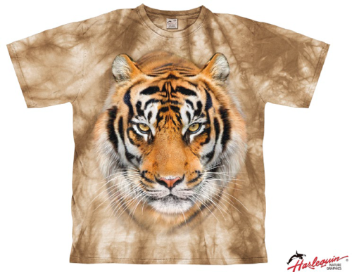 Harlequin Tiger Portrait T-Shirt  beige S - Herrenshirts, -hemden & -pullover
