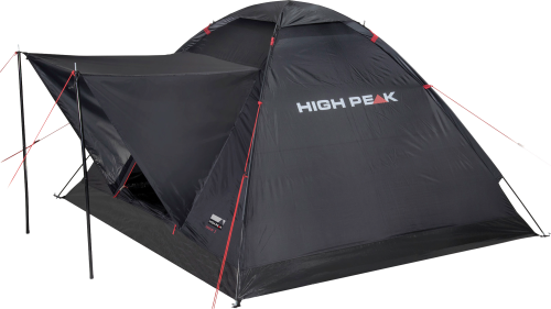 High Peak Beaver 3 freistehendes Einfachdach Kuppelzelt schwarz für 3 Personen  - 3-Personen Zelte