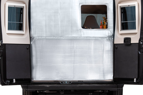 Hindermann Kälteschutz Hecktürisolierung Kurzvariante mit Fensterausschnitt (Variante 1, 8457-7430) Hellgrau - Thermomatten & Isolierung