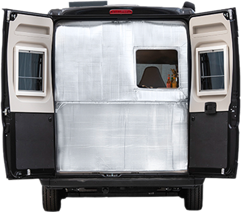 Hindermann Kälteschutz Hecktürisolierung  Verlängerungsmodul DUO (Variante 2, 8467-7430) Hellgrau - Thermomatten & Isolierung