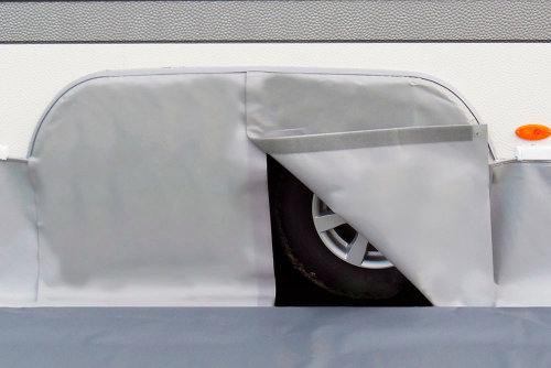 Hindermann Passformabdeckung für Radkästen Hobby 2010 bis 2013 Prestige / Excellent hellgrau Tandem-Achser  - Radkastenabdeckungen