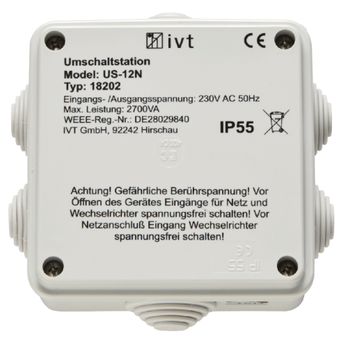 IVT US 12N Umschaltstation 230 V 12 A 2700 VA - Wechselrichter & Spannungswandler