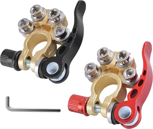 IWH Batterie-Polklemmen 2 Stück mit Schnellspanner für Plus und Minus - Zubehör Batterien