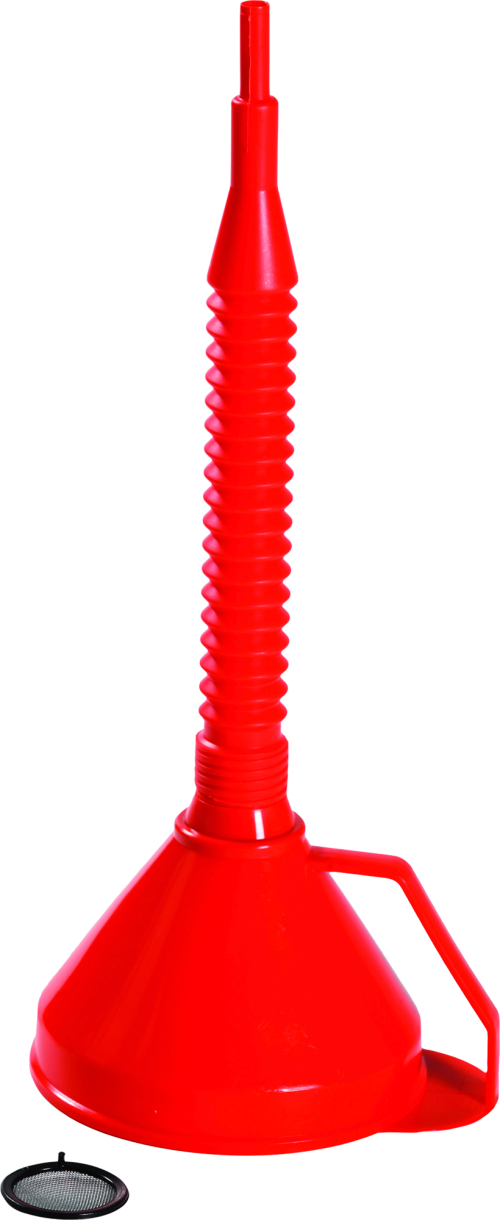 IWH Trichter mit Handgriff mit Sieb und flexiblem Schlauch Ø 160 mm / rot - Frischwasserzufuhr