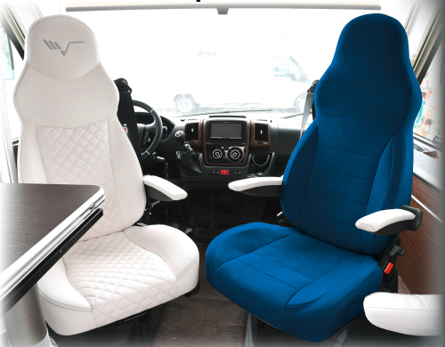 Ideatermica Venus D Sitzbezug mit integrierter Kopfstütze und Gurten 2 Stück blau - Sitzbezüge