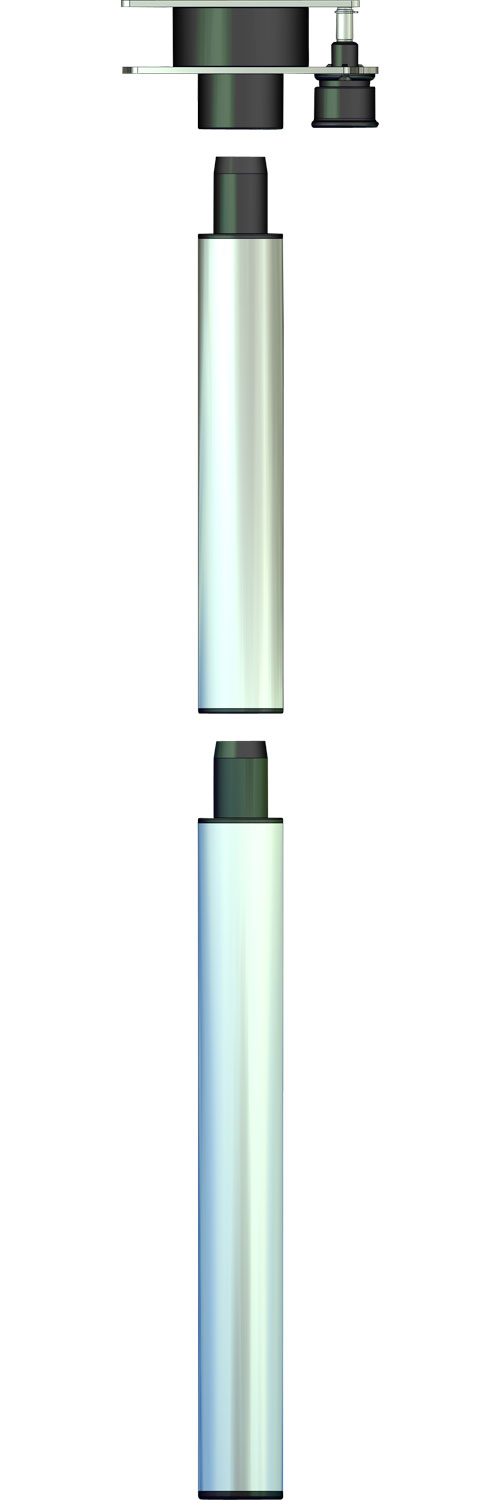 Ilse Ausdrehfuß für Tischplatte 3-tlg. 756 mm silber - Tischgestelle & Tischbeine