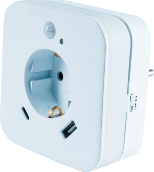 InnTec LED Nachtlicht SLED02C mit Bewegungssensor / Steckdose / USB-A / USB-C weiß - LED Campingleuchten