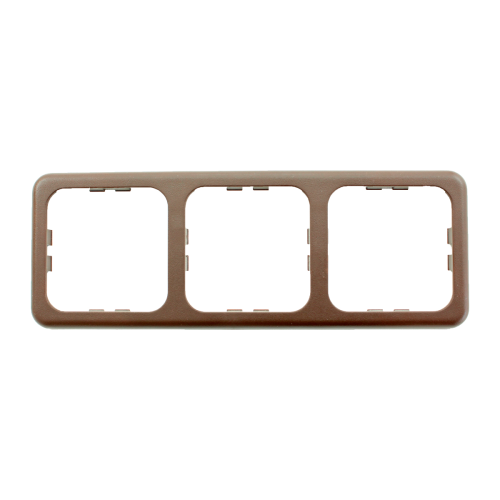Inprojal System 10.000 Dreifachrahmen STANDARD braun - Schalter, Taster & Rahmen
