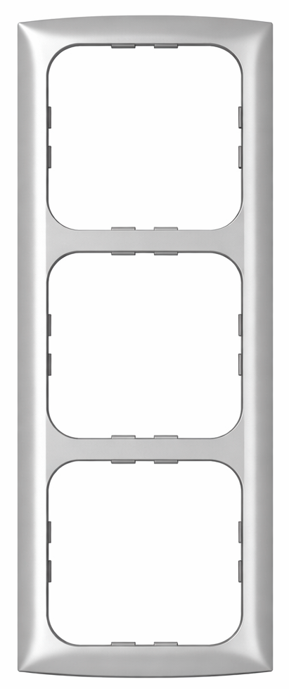 Inprojal System 10.000 Dreifachrahmen Softline matt strukturiert silber - Schalter, Taster & Rahmen