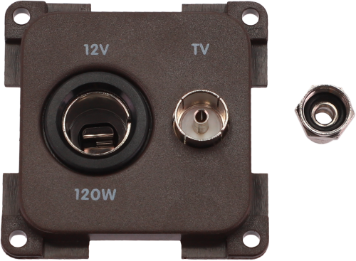 Inprojal System 10.000 Kombi Steckdose 12V mit TV braun - 12 / 24 V Einbausteckdosen