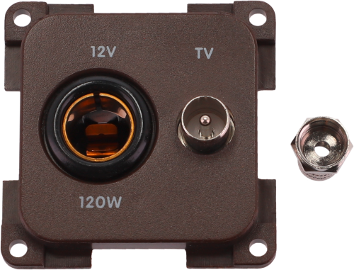 Inprojal System 10.000 Kombi Steckdose 12V mit TV brown male rest - 12 / 24 V Einbausteckdosen